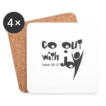 Christian Design Go Out with Joy Isaiah 55 verset - Dessous de verre (lot de 4) - blanc - Devant