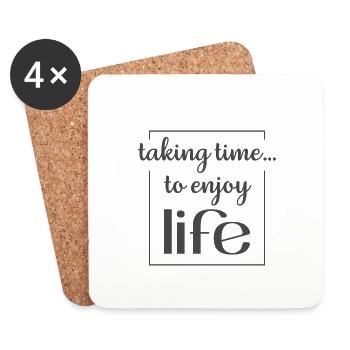 Christian Design Taking Time to Enjoy Life - Coasters (set of 4) - white - Front