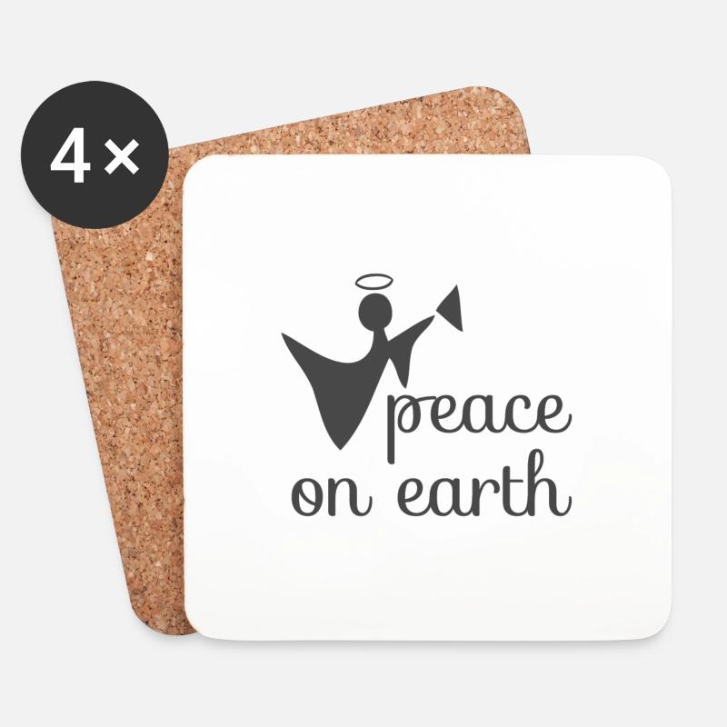Christliches Weihnachtsdesign Frieden auf Erden - Untersetzer (4er-Set) - Weiß