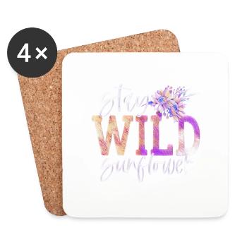 Stay Wild sunflower - Untersetzer (4er-Set) - Weiß - Vorne