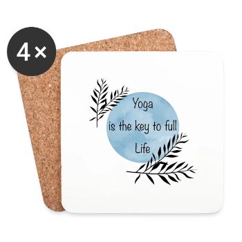 Yoga - Dessous de verre (lot de 4) - blanc - Devant