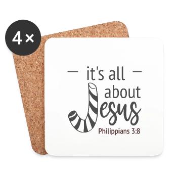 Christian Design for Christmas All About Jesus - Coasters (set of 4) - white - Front