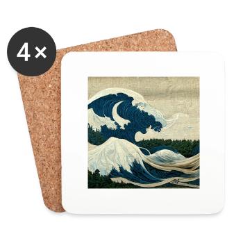 The Great Wave - Dessous de verre (lot de 4) - blanc - Devant