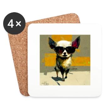 Chihuahua Style - Coasters (set of 4) - white - Front