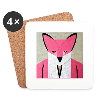 Origamifox - Dessous de verre (lot de 4) - blanc - Devant