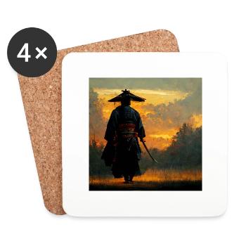 Samurai - Dessous de verre (lot de 4) - blanc - Devant