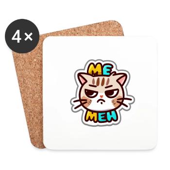 Qu’est-ce qui ne va pas avec ce chat? - Dessous de verre (lot de 4) - blanc - Devant