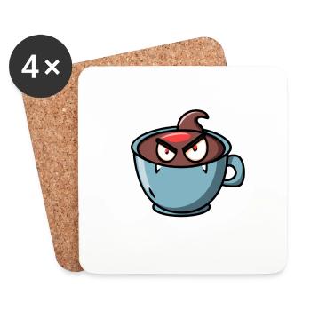 Hilfe! Mein Kaffee ist ein Monster - Untersetzer (4er-Set) - Weiß - Vorne