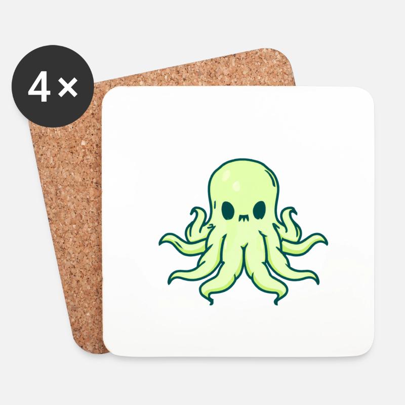 Kawaii Cthulhu - Untersetzer (4er-Set) - Weiß