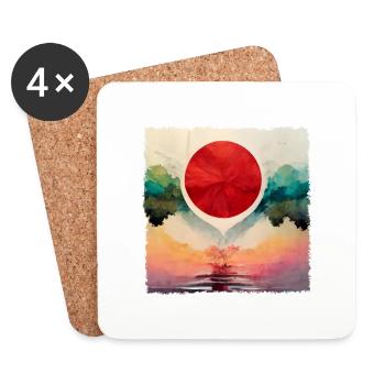 Stiller See in Japan - Untersetzer (4er-Set) - Weiß - Vorne