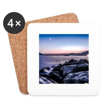 Coucher de soleil au néon - Dessous de verre (lot de 4) - blanc - Devant