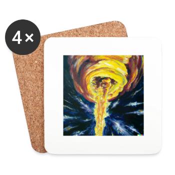 Tornade de feu - Dessous de verre (lot de 4) - blanc - Devant