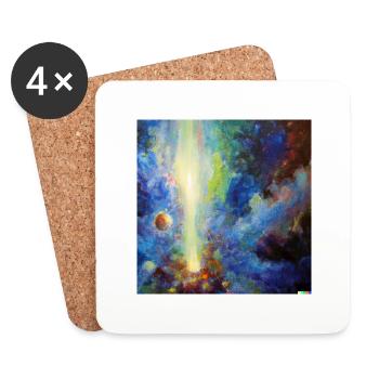 Trou blanc dans l’espace - Dessous de verre (lot de 4) - blanc - Devant