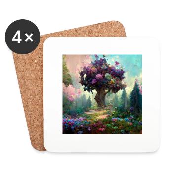 the Magic Tree - Coasters (set of 4) - white - Front