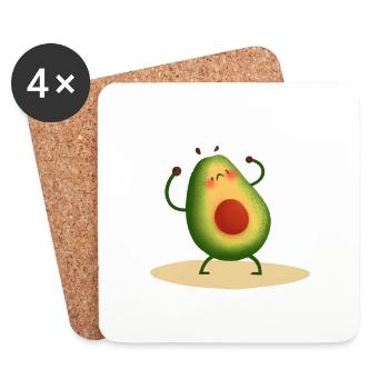 Avocat fort super mignon - Dessous de verre (lot de 4) - blanc - Devant