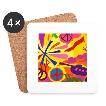 Était en Ukraine - Dessous de verre (lot de 4) - blanc - Devant