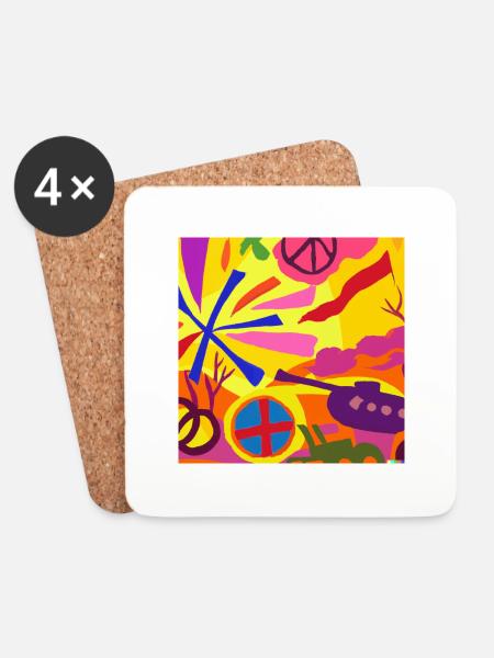 Was in Ukraine - Coasters (set of 4) - white