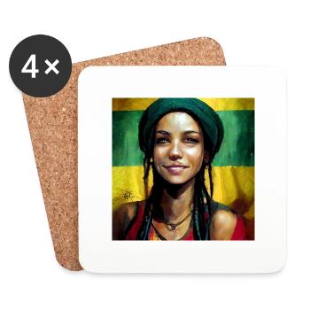 rasta women at a reggae conert - Untersetzer (4er-Set) - Weiß - Vorne