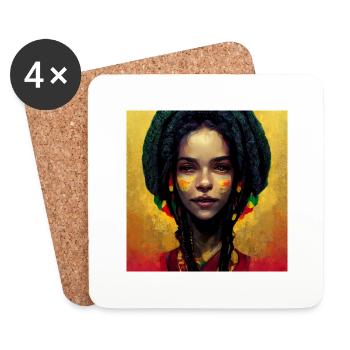 she is in love with a rastaman - Untersetzer (4er-Set) - Weiß - Vorne
