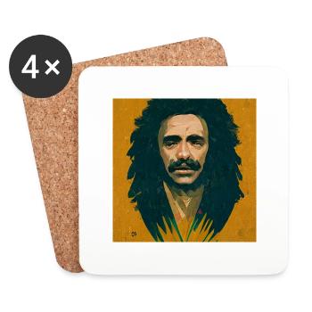 Rastafarian graffiti sketch - Coasters (set of 4) - white - Front