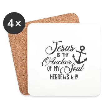 Christian Design Jesus is the Anchor of my Soul - Coasters (set of 4) - white - Front