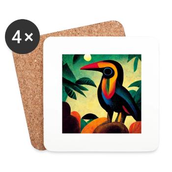 Toucan parrot - Coasters (set of 4) - white - Front