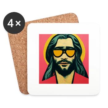 cool jesus - Coasters (set of 4) - white - Front