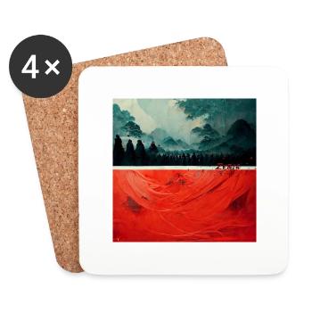 red sky forest - Dessous de verre (lot de 4) - blanc - Devant