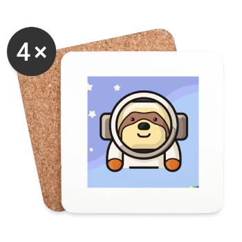Faultierastronaut - Untersetzer (4er-Set) - Weiß - Vorne