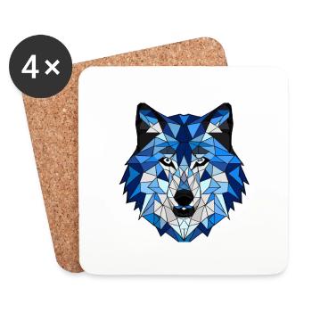 Nachtwolf - Untersetzer (4er-Set) - Weiß - Vorne