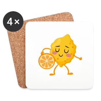 Facile peasy citron faire orange squeesy, fou Zit - Dessous de verre (lot de 4) - blanc - Devant