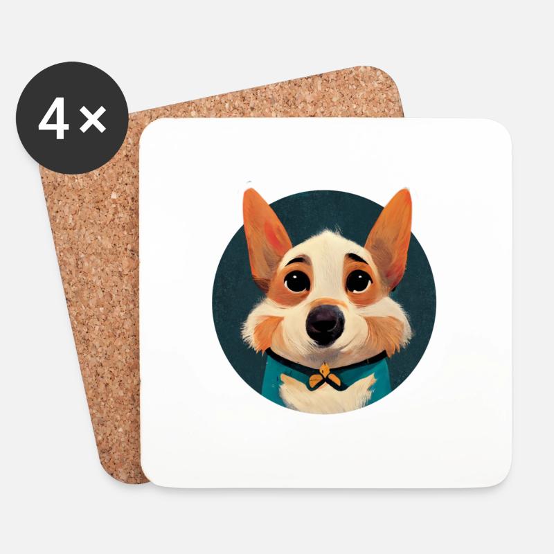 Teenage Corgi - Untersetzer (4er-Set) - Weiß