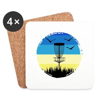 discgolf frisbee supports ukraine discgolf game - Coasters (set of 4) - white - Front