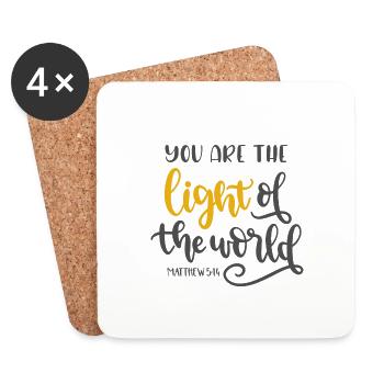 Christian Design You are the light of the world - Coasters (set of 4) - white - Front