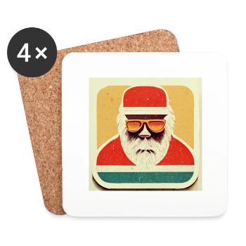 Cool Santa Claus with sunglasses - Coasters (set of 4) - white - Front