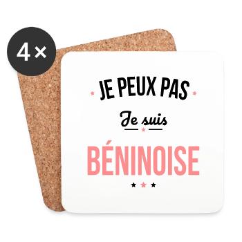 Je peux pas je suis Béninoise - Dessous de verre (lot de 4) - blanc - Devant