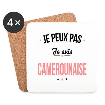 Je peux pas je suis Camerounaise - Dessous de verre (lot de 4) - blanc - Devant