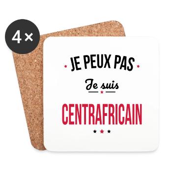Je peux pas je suis Centrafricain - Dessous de verre (lot de 4) - blanc - Devant