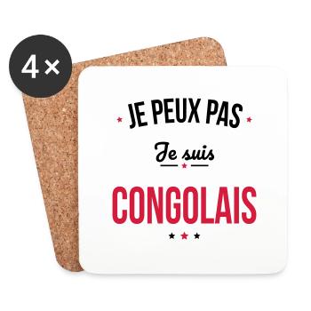 Je peux pas je suis Congolais - Dessous de verre (lot de 4) - blanc - Devant