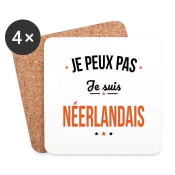 Je peux pas je suis Néerlandais - Dessous de verre (lot de 4) - blanc - Devant