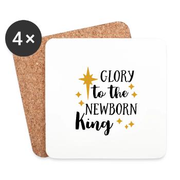 Christliches Design Ruhm dem neugeborenen König - Untersetzer (4er-Set) - Weiß - Vorne
