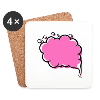 Pink Cloud - Coasters (set of 4) - white - Front