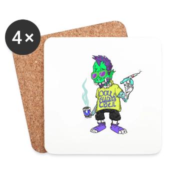 Cooler Zombie - Untersetzer (4er-Set) - Weiß - Vorne