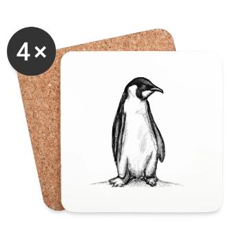 Penguin Illustration - Coasters (set of 4) - white - Front