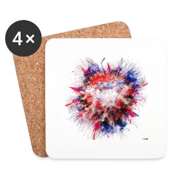 Wc222 - Dessous de verre (lot de 4) - blanc - Devant