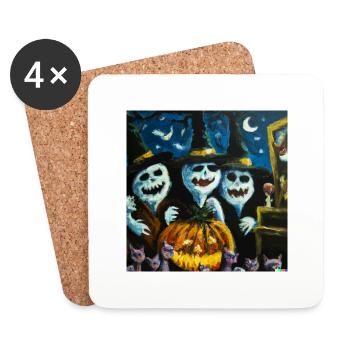 The Pumpkin Ball - Coasters (set of 4) - white - Front