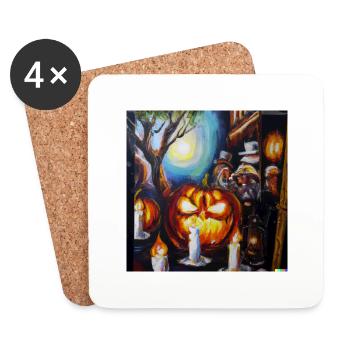 Le bal des citrouilles 2 - Dessous de verre (lot de 4) - blanc - Devant