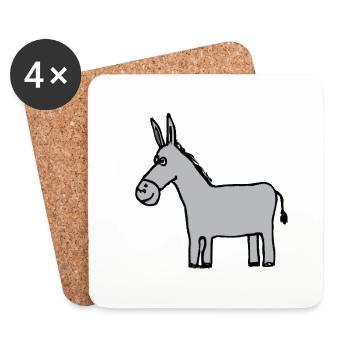 Donkey Illustration - Coasters (set of 4) - white - Front