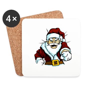 Weihnachtsmann - Untersetzer (4er-Set) - Weiß - Vorne