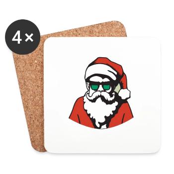 Weihnachtsmann - Untersetzer (4er-Set) - Weiß - Vorne